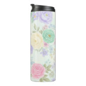 Pastel Bloemen Thermische Tumbler Thermosbeker (Geroteerd rechts)