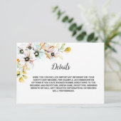 Pastel Bloemen Trouwdetails Informatiekaartje (Staand voorkant)