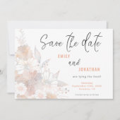 Pastel Bloemen Trouwkoraal Bewaar de datum Save The Date (Voorkant)