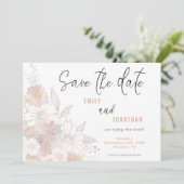Pastel Bloemen Trouwkoraal Bewaar de datum Save The Date (Staand voorkant)