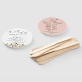 Pastel Bloemen Trouwprogramma Handwaaier (Niet-gemonteerd)