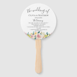 Pastel Bloemen Trouwprogramma Handwaaier