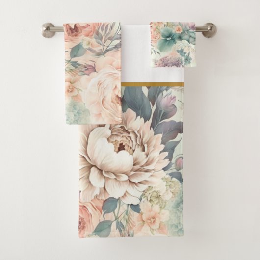 PASTEL BLOEMEN TUIN BADKAMER HANDDOEK SET (Insitu)