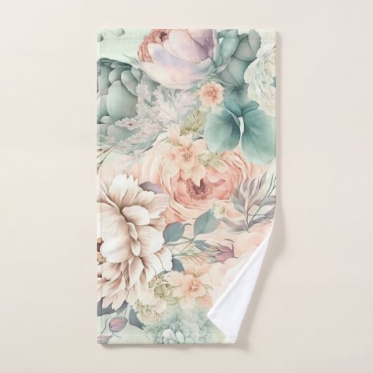 PASTEL BLOEMEN TUIN BADKAMER HANDDOEK SET (Handdoek)