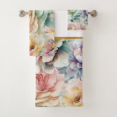 PASTEL BLOEMEN TUIN BADKAMER HANDDOEK SET (Insitu)