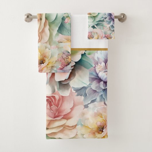PASTEL BLOEMEN TUIN BADKAMER HANDDOEK SET (Insitu)