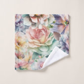 PASTEL BLOEMEN TUIN BADKAMER HANDDOEK SET (Wasdoekje)