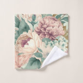 PASTEL BLOEMEN  TUIN BADKAMER HANDDOEK SET (Wasdoekje)