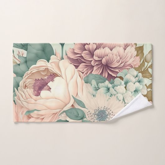 PASTEL BLOEMEN  TUIN BADKAMER HANDDOEK SET (Handdoek)