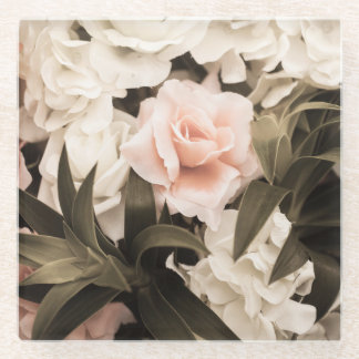 Pastel Bloemen Vintage: Tijdloze Elegantie Glazen Onderzetter