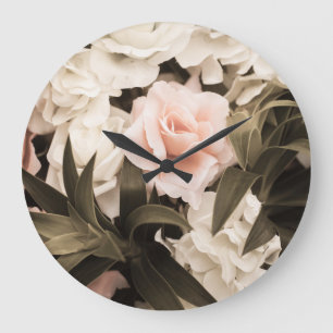 Pastel Bloemen Vintage: Tijdloze Elegantie Grote Klok