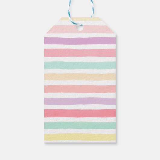 Pastel Bloemen Vlinder 1e Verjaardagsfeest Cadeaulabel (Achterkant)