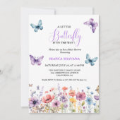 Pastel Bloemen Vlinder Baby shower Kaart (Voorkant)