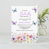 Pastel Bloemen Vlinder Baby shower Kaart (Staand voorkant)