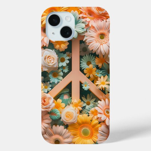 Pastel Bloemen Vrede Teken Telefoonhoes Case-Mate iPhone Case (Achterkant)