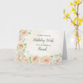 Pastel Bloemen Vriend Verjaardag Kaart (Gele Bloem)