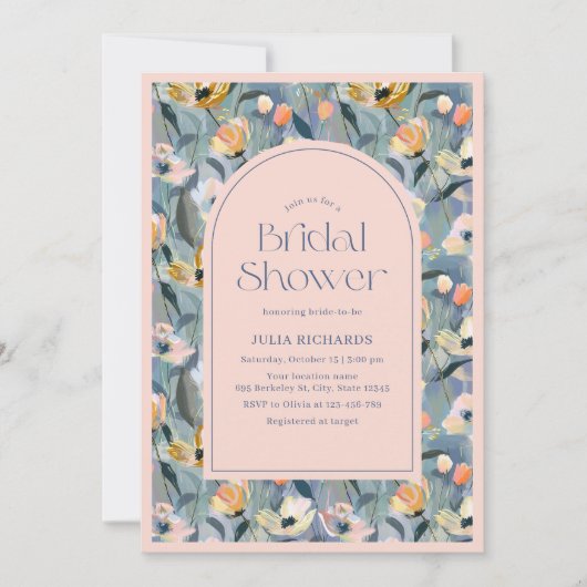 Pastel Bloemen Vrijgezellenfeest Kaart (Voorkant)