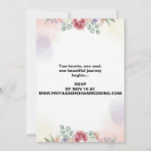 Pastel Bloemen Waterverf bruiloft Uitnodigen Kaart (Achterkant)