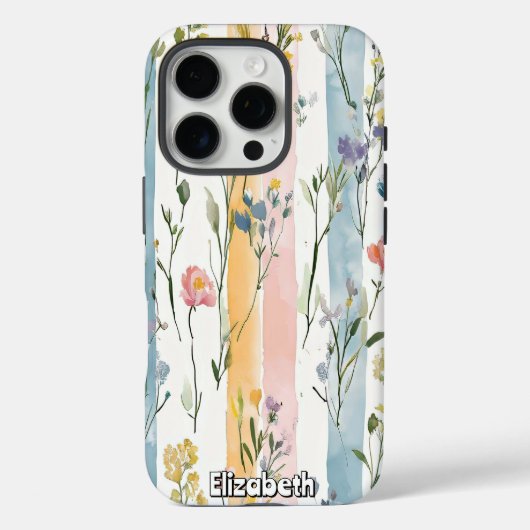 Pastel Bloemen Waterverf Case-Mate iPhone Case (Achterkant)