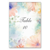 Pastel Bloemen Waterverf Elegant Modern Bruiloft Kaart (Voorkant)