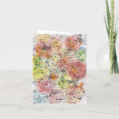 Pastel Bloemen Waterverf en Ink Art Moederdag Kaart (Achterkant)