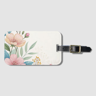 Pastel Bloemen Waterverf Gift Label met Elegant Le Bagagelabel