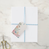 Pastel Bloemen Waterverf Gift Label met Elegant Le Cadeaulabel (Met Touw)