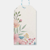Pastel Bloemen Waterverf Gift Label met Elegant Le Cadeaulabel (Achterkant)