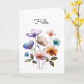 Pastel Bloemen Waterverf Illustratie Groet Kaart (Gele Bloem)