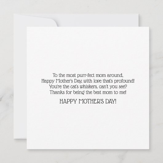 Pastel Bloemen Waterverf Kat Kitten Moederdag Kaart (Achterkant)