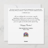 Pastel Bloemen Waterverf Lam Pasen Feestdagenkaart (Achterkant)