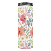 Pastel Bloemen Waterverf Thermische Tumbler - Stij Thermosbeker (Achterkant)
