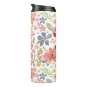 Pastel Bloemen Waterverf Thermische Tumbler - Stij Thermosbeker (Geroteerd rechts)