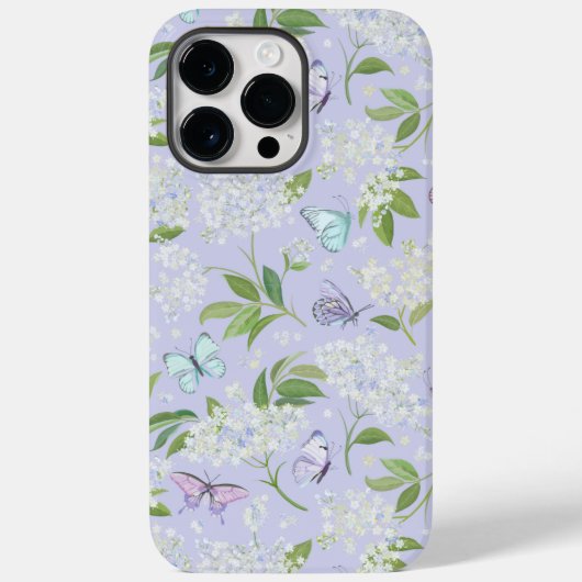 Pastel Bloemen Waterverf Vlinder Case-Mate iPhone Case (Achterkant)