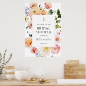  Pastel Bloemen Welkom Vrijgezellenfeest Poster (Keuken)