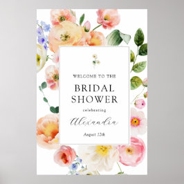  Pastel Bloemen Welkom Vrijgezellenfeest Poster