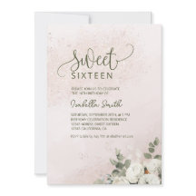 Pastel Bloemen Witte Roos Sweet 16 Verjaardag