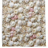 Pastel bloemenbloemencollage realistische rozen ch douchegordijn (Voorkant)