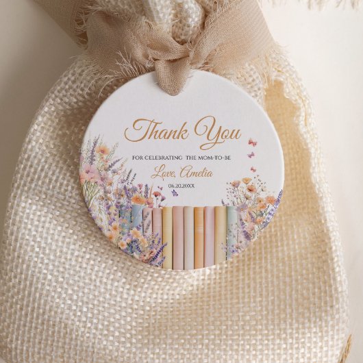 Pastel Bloemenboek Thema Baby shower Bedankjes Labels