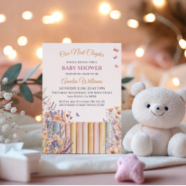 Pastel Bloemenboek Thema Baby shower Kaart