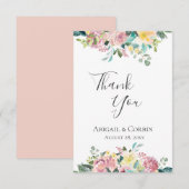 Pastel bloemenboeket bedankkaart (Voorkant / Achterkant)