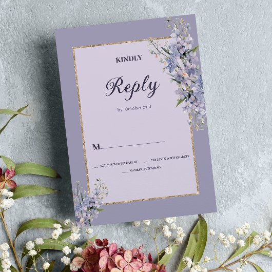 Pastel bloemenboeket waterverf Huwelijk RSVP Kaart