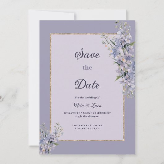 Pastel bloemenboeket waterverf Save the Date Kaart (Voorkant)