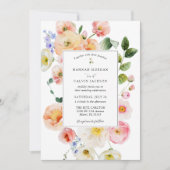 pastel bloemenbruiloft kaart (Voorkant)