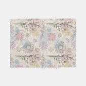 Pastel Bloemencollage – Chic Bloemmotief Geometris Fleece Deken (Voorkant (Horizontaal))