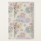 Pastel Bloemencollage – Chic Bloemmotief Geometris Notitieboek (Achterkant)