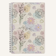 Pastel Bloemencollage – Chic Bloemmotief Geometris