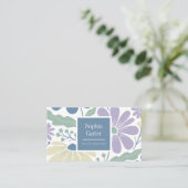 Pastel Bloemend Frame Visitekaartje (Staand voorkant)