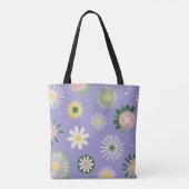 Pastel Bloemendeksel Patroon Tote Tas (Achterkant)