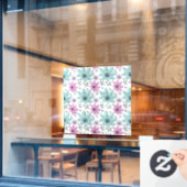Pastel Bloemendessinpatroon  Raamsticker (Cafe Raam)